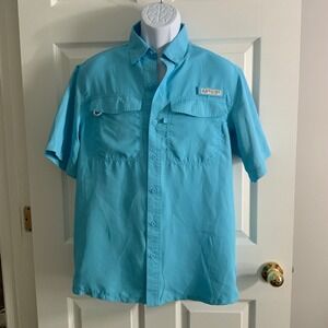Realtree Turquoise Blue Fishing Shirt size Small